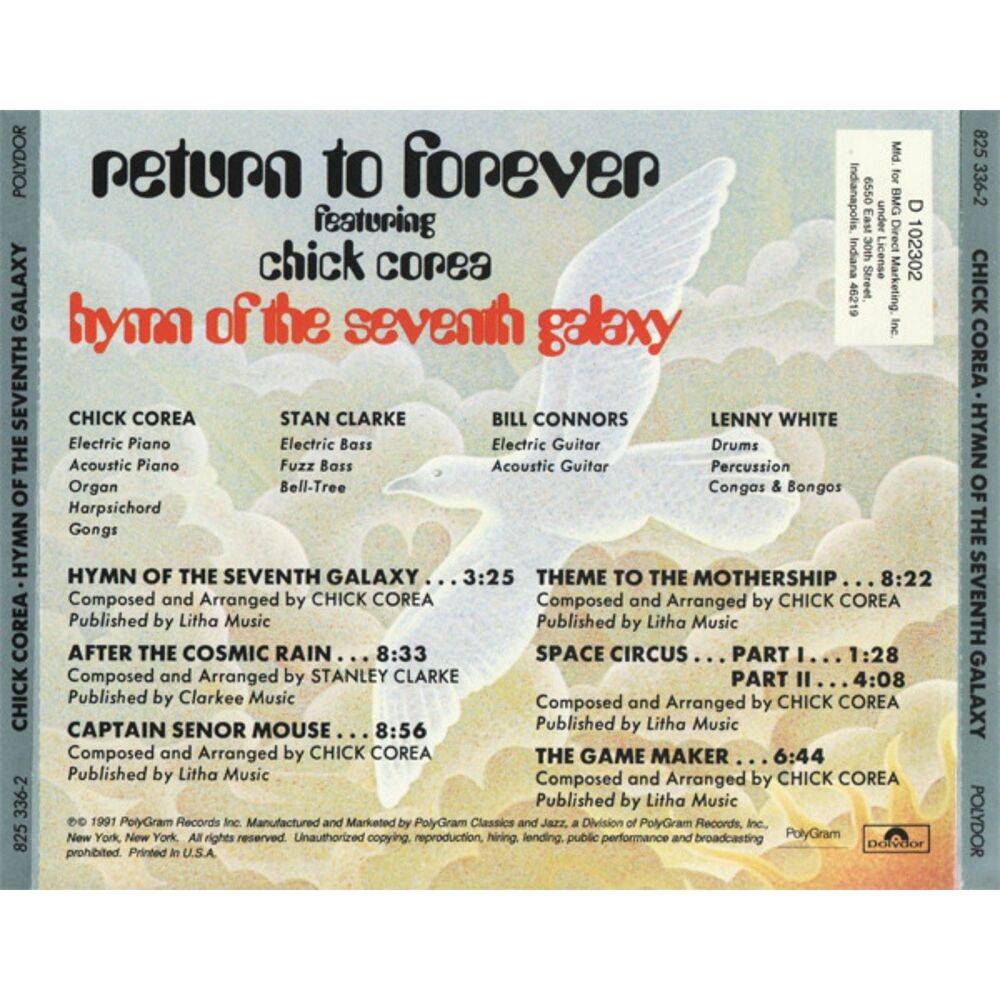 Return To Forever Featuring Chick Corea Hymn Of The Seventh Galaxy Remastered CD